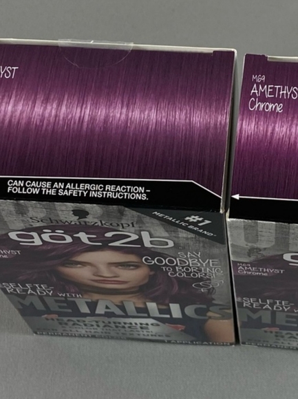 NEW! 1 Schwarzkopf Got2B Metallic Amethyst Chrome Hair Color - Picture 4 of 6